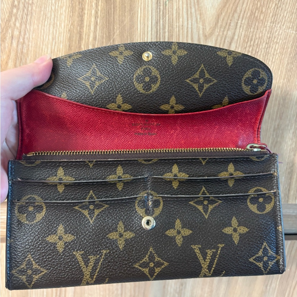 Auth Louis Vuitton Portefeuille Emily long bifold snap wallet